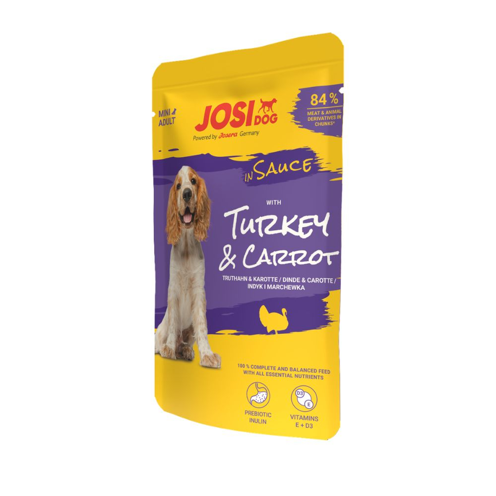 Josera Petfood Konservai JOSERA JosiDog Mini su Kalakutiena& Morka Padengta Sose 100 g