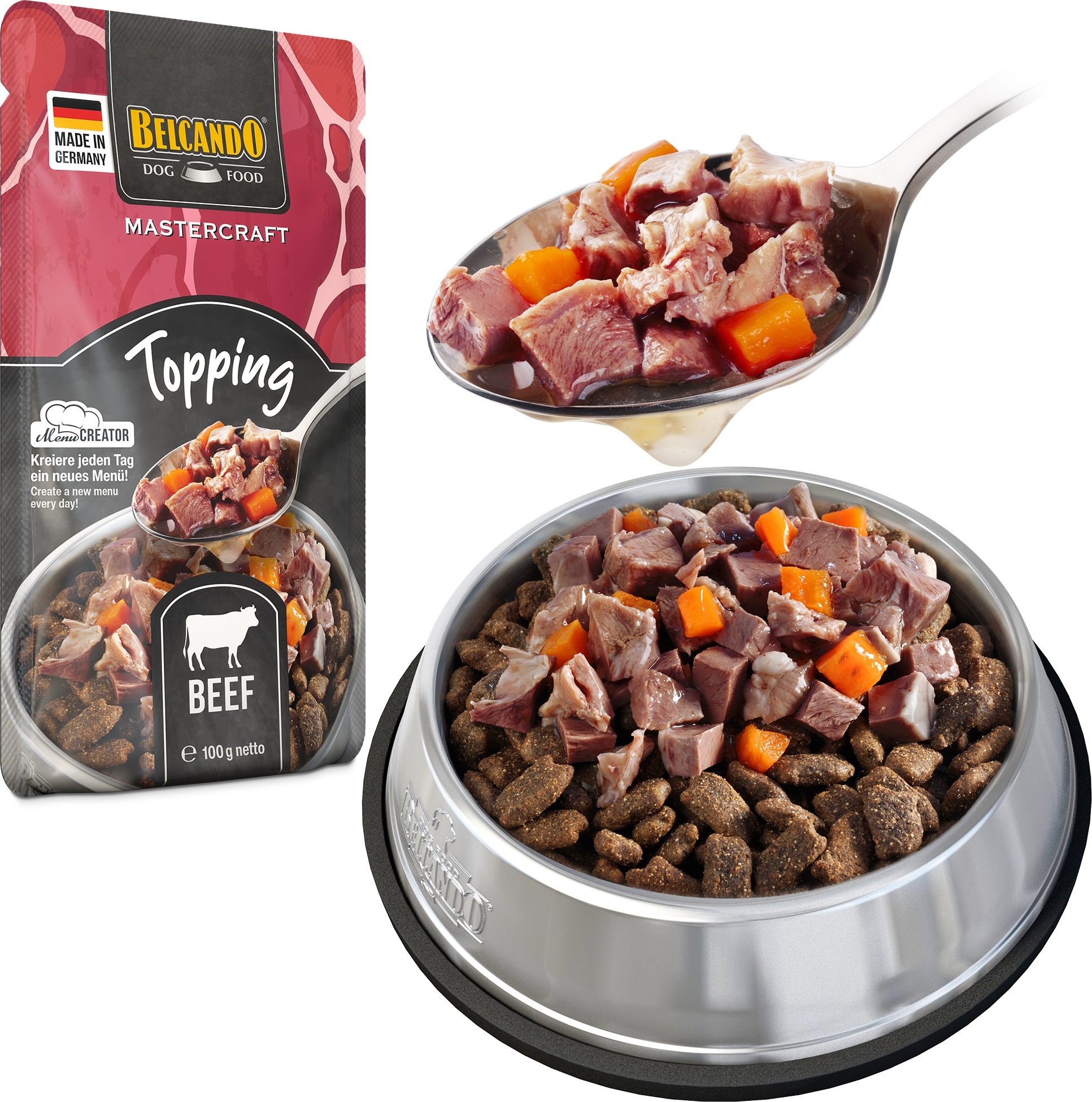 BELCANDO MASTERCRAFT TOPPING JAUTIENA SU MORKOMIS 100G - KONSERVAI ŠUNIMS