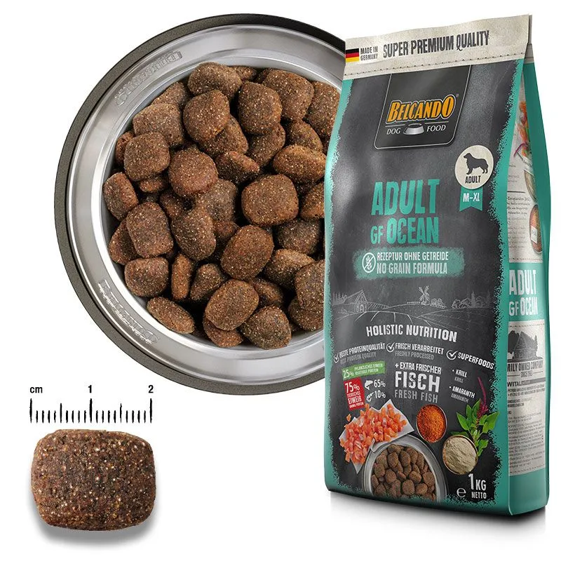 BELCANDO ADULT GF OCEAN 12.5KG - VISŲ VEISLIŲ ŠUNIMS SU ŽUVIMI