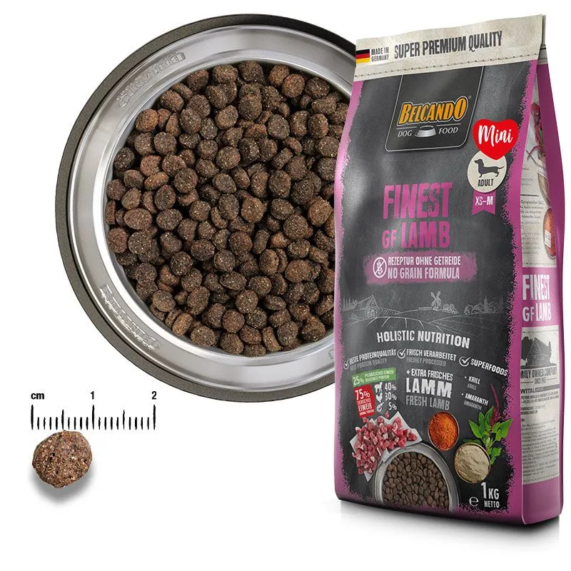 BELCANDO FINEST GF LAMB 12.5KG - VISŲ VEISLIŲ ŠUNIMS (AVINAS IR RYŽIAI)
