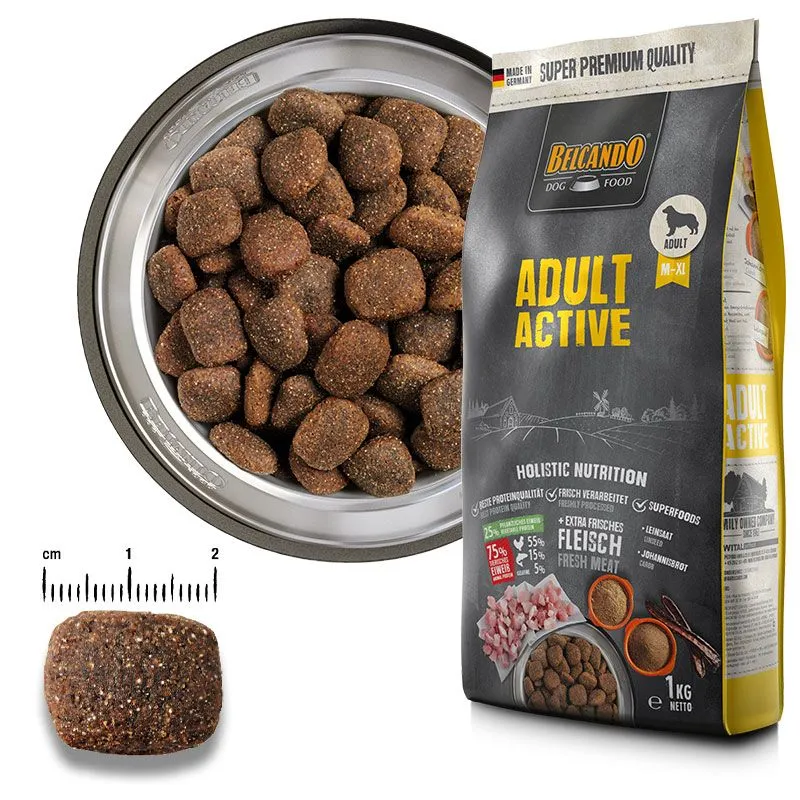 BELCANDO ADULT ACTIVE 22.5KG - SAUSAS MAISTAS ŠUNIMS SU AUKŠTU AKTYVUMO LYGIU