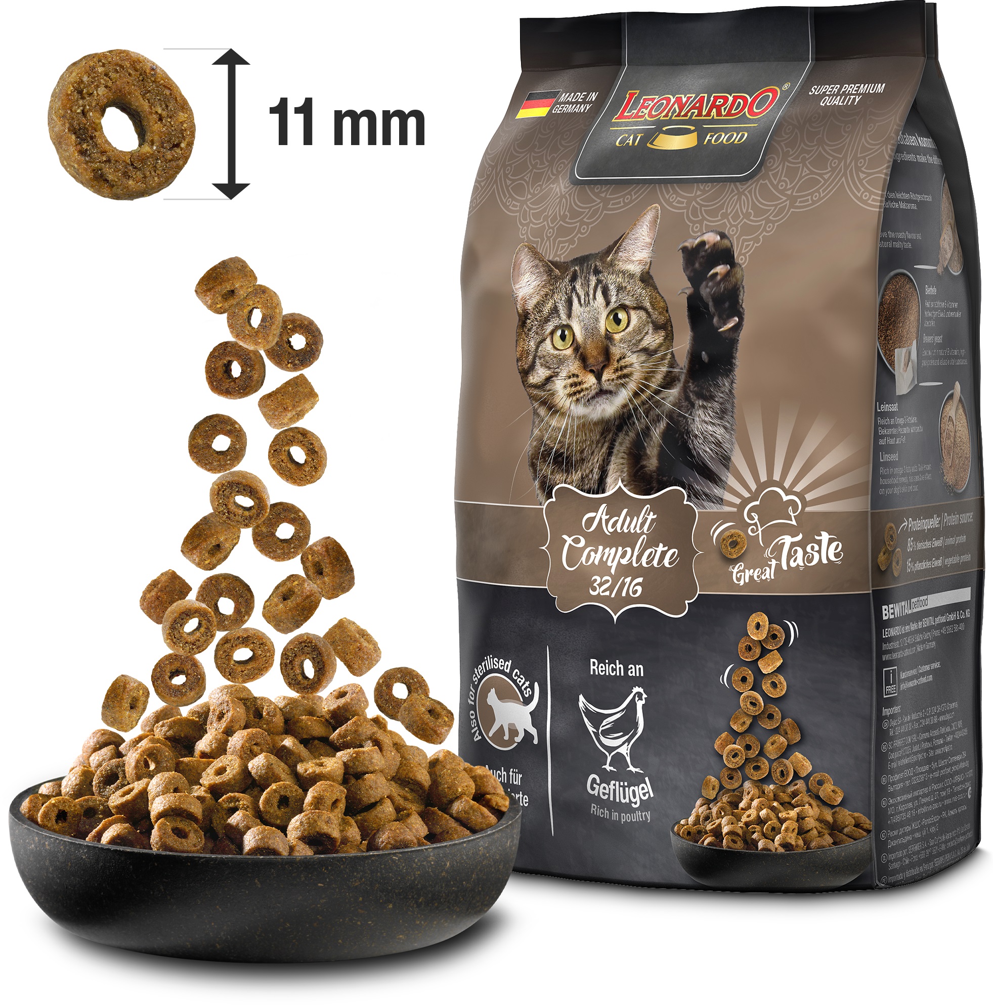 LEONARDO sausas pašaras suaugusioms katėms nuo 1 metų amžiaus 15 kg