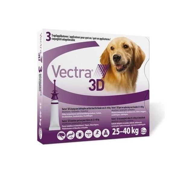 VECTRA 3D 4.7ML ŠUNIMS NUO 25-40KG N1 - ANTIPARAZITINIAI LAŠAI