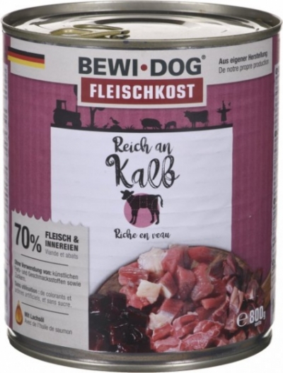 BEWI DOG RICH IN VEAL 800G - KONSERVAI ŠUNIMS SU VERŠIENOS MĖSA