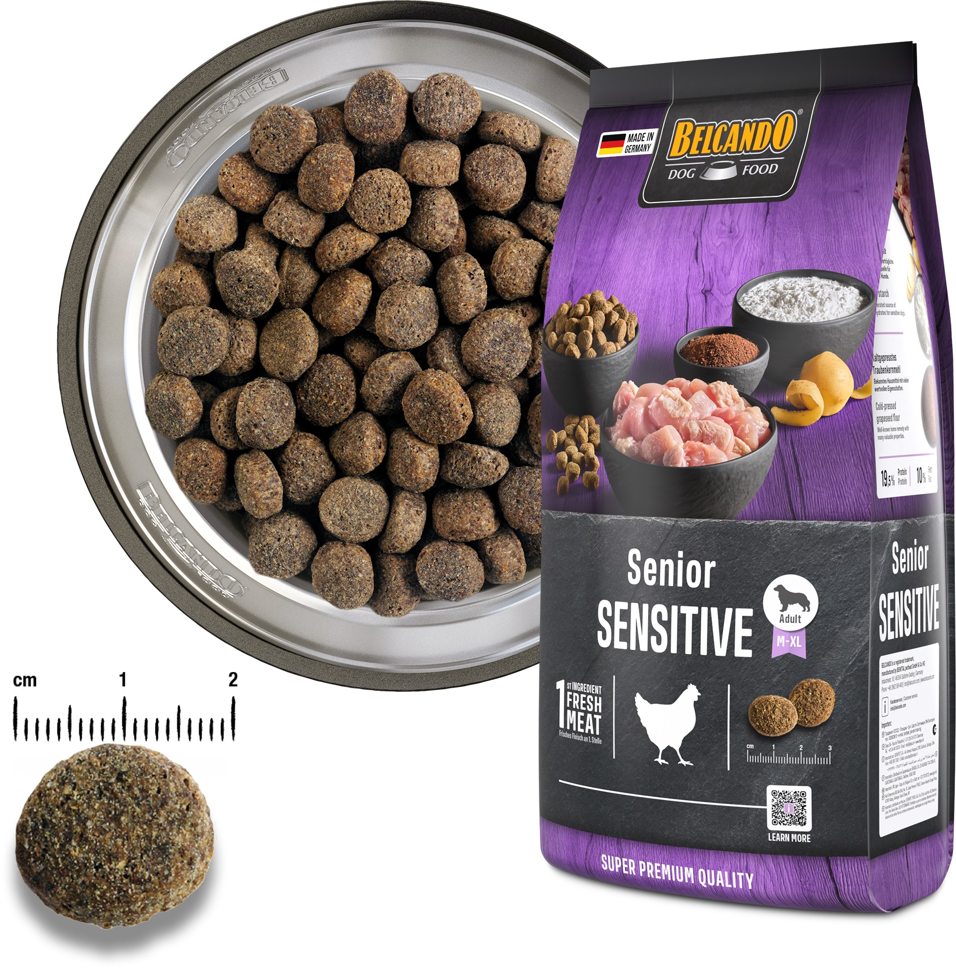 BELCANDO SENIOR SENSITIVE 12.5KG - SKIRTAS SENYVĖMS VIDUTINĖS IR DIDELĖS VEISLĖS ŠUNIMS
