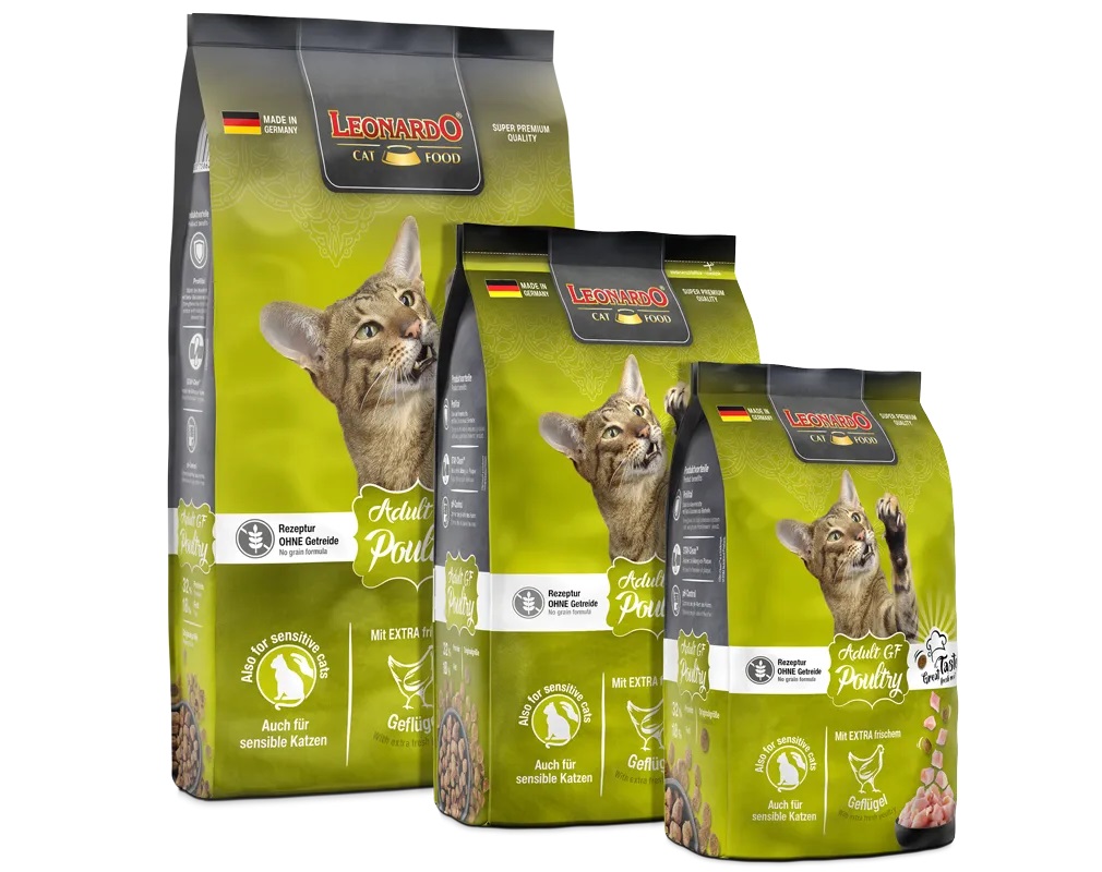 LEONARDO ADULT GF VIŠTIENA 1.8KG - BEŽIRKLINIS MAISTAS KATĖMS SU PAUKŠTININKYSTĖS MĖSA
