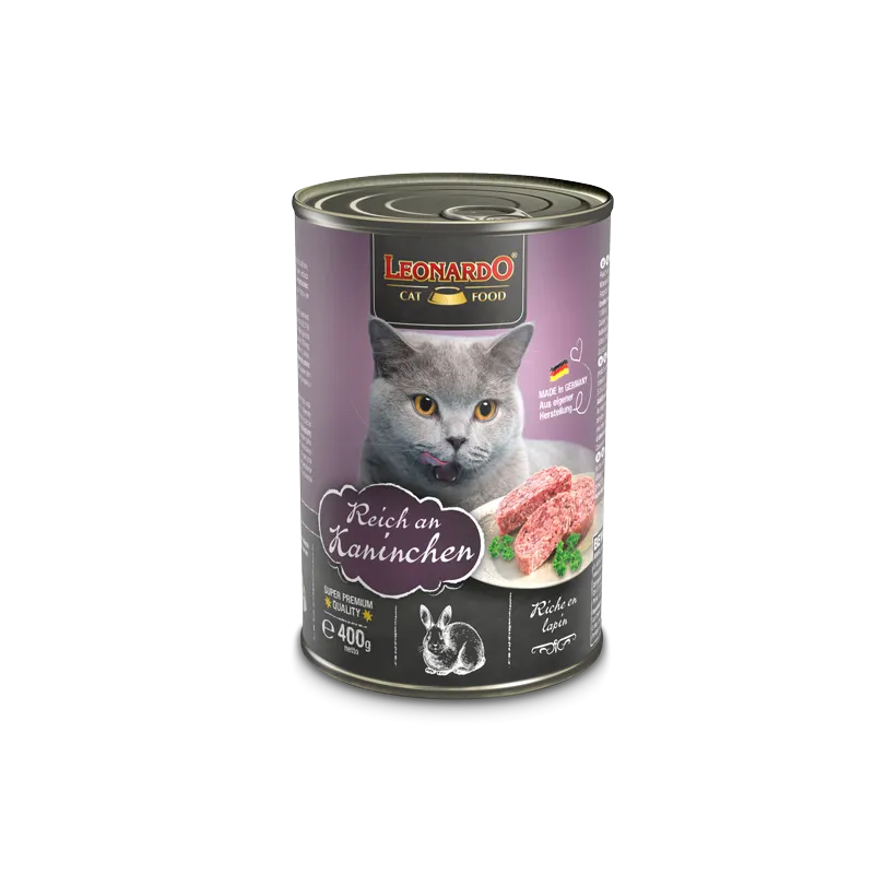 LEONARDO CAT RABBIT 400G - MAISTAS KATĖMS SU TRIUŠIO MĖSA