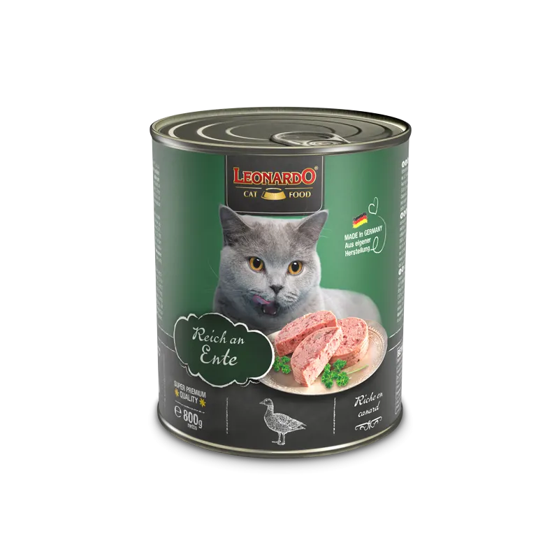 LEONARDO CAT DUCK 800G - PAŠĖDINIMAS KATĖMS SU ANTIES MĖSA
