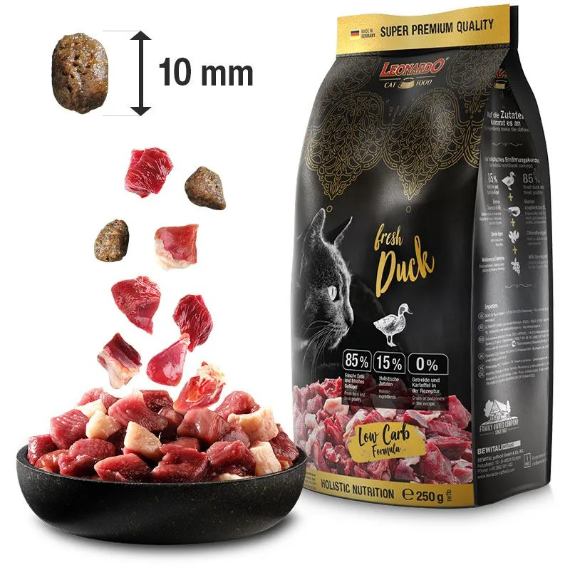 LEONARDO ADULT FRESH DUCK 4KG - BEZGLUTENAUSIŲ SAUSAS MAISTAS KATĖMS SU ANTIES MĖSA