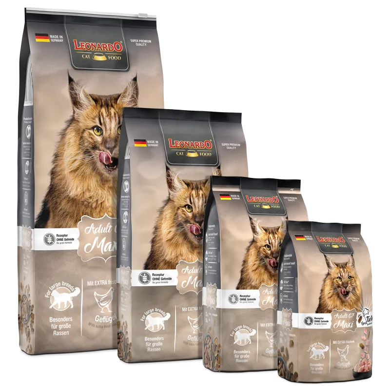 LEONARDO ADULT GF MAXI 15KG - BEZGRAUDU SUSAUSINTAS MAISTAS DIDELIŲ VEISLIŲ KATĖMS