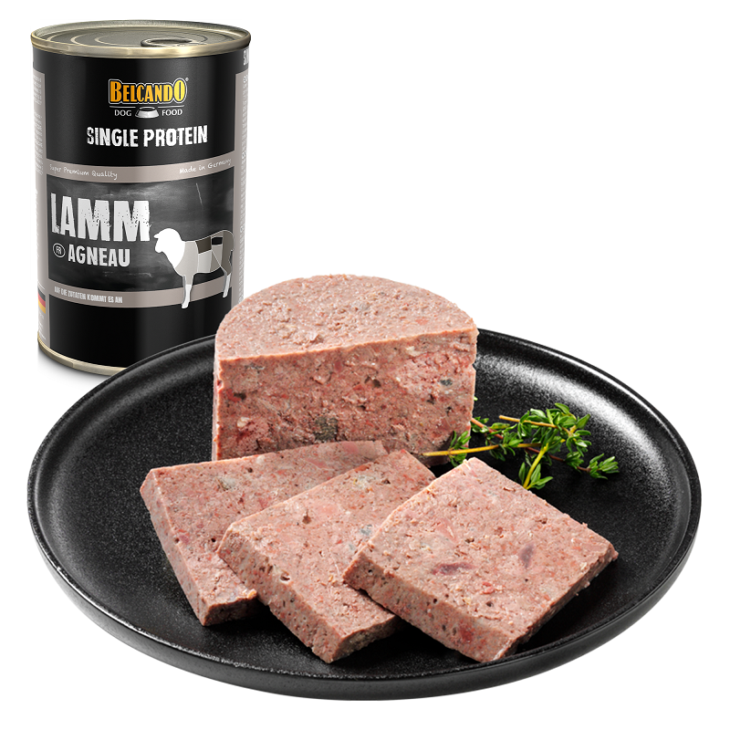 BELCANDO SINGLE PROTEIN LAMB 400G - MONOPROTEININIAI KONSERVAI ŠUNIMS SU AVIENOS MĖSA