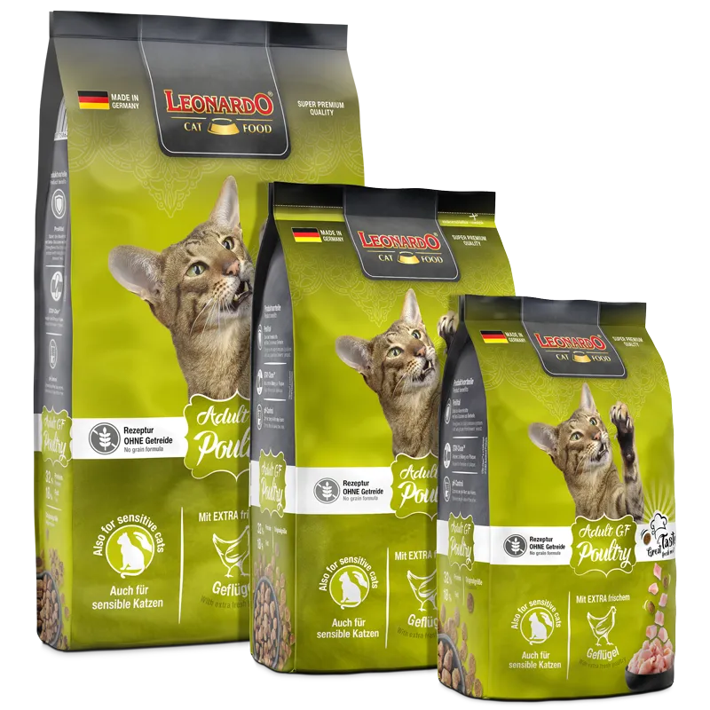 LEONARDO ADULT GF POULTRY 7.5KG - GRAUDŲ NETURINTIS PAŠARAS KATĖMS SU NAMINIŲ PAUKŠČIŲ MĖSA