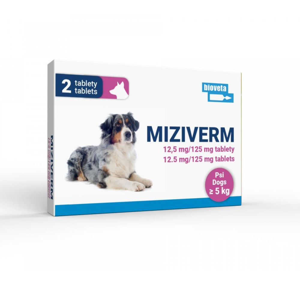 Bioveta Miziverm 12.5 mg/125 mg šunims tbl. N2*