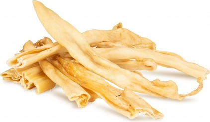 HAU & MIAU šuns užkandis - trušio odos juostelės, maždaug 20-25 cm, 1 kg - papildomasis maistas šunims, džiovintos trušio odos juostelės