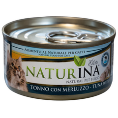 NATURINA ELITE DRĖGNAS TUNAS SU MENKĖS 70G - KONSERVAI KATĖMS (TUNČIAI SU MENCHE)