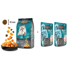 Leonardo Adult Žuvis & Ryžiai 1.8 kg + Leonardo Žuvis & Krevetės 85 gr * 2 gb