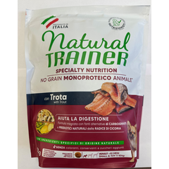 NATURAL TRAINER DOG NO GRAIN ADULT SMALL&TOY TROUT 800GR - visavertis ir subalansuotas maistas suaugusiems mažo veislių šunims
