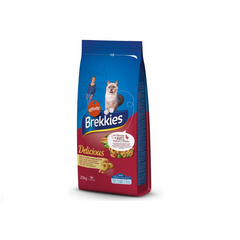 BREKKIES CAT DELICE POULTRY visavertis maistas katėms, su vištienos ir putpelių mėsa bei daržovėmis ir grūdais.