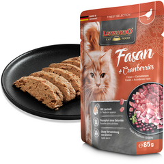 LEONARDO konservai katėms su fazanu ir spanguolėmis 85 g