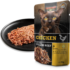 LEONARDO konservai katėms su vištiena ir plėšyta jautiena 70 g