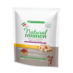 NATURAL TRAINER CAT HAIRBALL BOLI DI PELO CHICKEN 300 GR - suaugusiems katėms, turintiems polinkį formuoti plaukų kamuoliukus skrandyje ir žarnyne. Su vištienos mėsa.