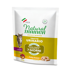 NATURAL TRAINER CAT SPECIAL NUTRITION URINARY WITH CHICKEN 300 GR - pilnavertė dietinė maisto katinams, su savybėmis, skirtomis sumažinti struvito akmenų atkarto formavimąsi.