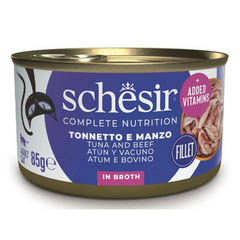 SCHESIR Cat Tuna with Beef Fillets 85g - tunikas ir jaučio filė želėje