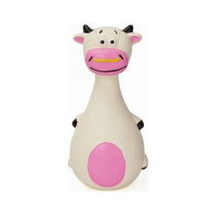 Barry King Žaislas šunims, lateksinė karvė, balta, 13 cm