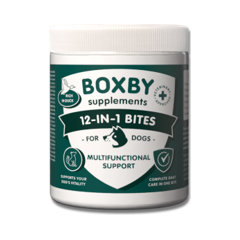 BOXBY 12-IN-1 BITES 240g - daugiafunkcis multivitaminų papildomasis maistas šunims nuo 4 mėn. amžiaus.