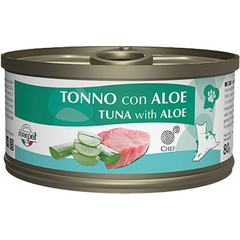 Šefas 80gr Katės tunas su Aloja - konservai suaugusioms katėms, su tunu ir aloe.