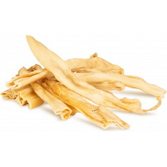 HAU & MIAU šuns užkandis - trušio odos juostelės, maždaug 20-25 cm, 1 kg - papildomasis maistas šunims, džiovintos trušio odos juostelės