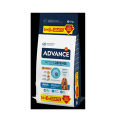 ADVANCE DOG MEDIUM ADULT 14+3 KG - VIDUTINIŲ VEISLIŲ SUAUGUSIEMS ŠUNIMS (VIŠTIENA IR RYŽIAI)