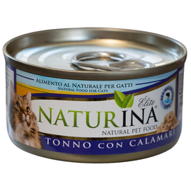 NATURINA ELITE DRĖGNA TUNKA SU KALMARAIS 70G - KONSERVAI KATĖMS (TUNAS SU KALMARAIS)