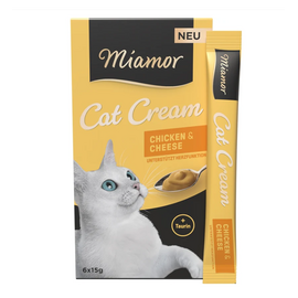 MIAMOR Cat Cream Chicken&Cheese 6x16g - Gardumas kačiukams su vištiena ir sūriu