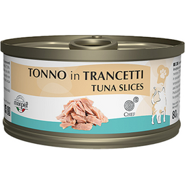 Šefas 80gr Katinų tuno gabaliukai - papildomas maisto produktas suaugusiems katėms, konservai su tunu