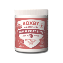 BOXBY SKIN & COAT BITES 240 г - дополнительный корм для собак, способствующий здоровью кожи и шерсти животного.