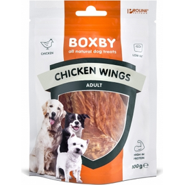 BOXBY CHICKEN WINGS 100g - дополнительный корм для взрослых собак, сушеные кусочки курицы.