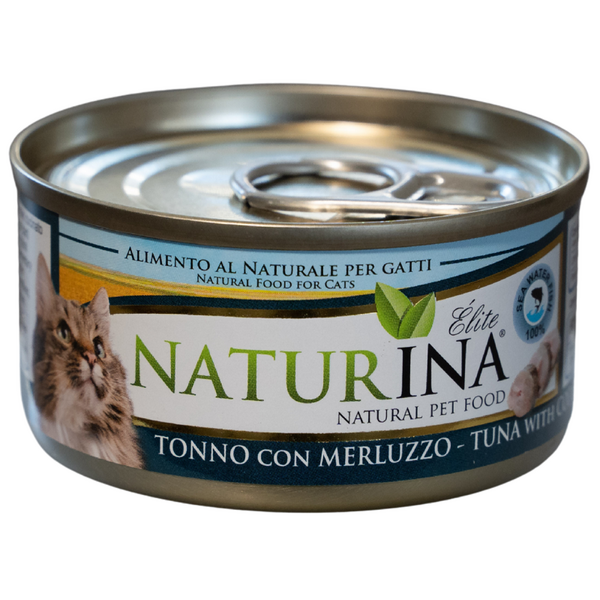NATURINA ELITE DRĖGNAS TUNAS SU MENKĖS 70G - KONSERVAI KATĖMS (TUNČIAI SU MENCHE)