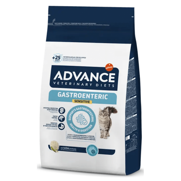 ADVANCE VETERINARY DIETS CAT GASTROENTERIC SENSITIVE 1.5KG - KATĖMS SU JAUTRIA VIRŠKINIMO SISTEMA