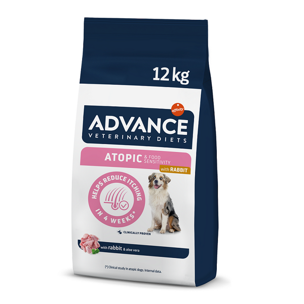 ADVANCE VETERINARY DIETS DOG ATOPIC RABBIT 12KG - VIDUTINIŲ IR DIDELIŲ VEISLIŲ SUAUGUSIEMS ŠUNIMS, SERGANTIEMS ATOPINIU DERMATITU