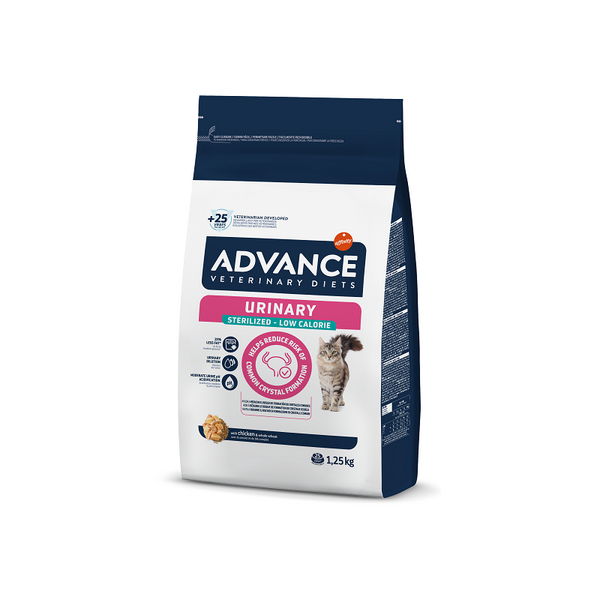 ADVANCE VETERINARY DIETS CAT URINARY LOW CALORIES 1.25KG - KATĖMS ŠLAPIMO TAKŲ SVEIKATAI IR SVORIO KONTROLEI