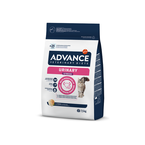 ADVANCE VETERINARY DIETS CAT URINARY STRESS 7.5KG - KATĖMS ŠLAPIMO TAKŲ SVEIKATAI IR STRESO MAŽINIMUI