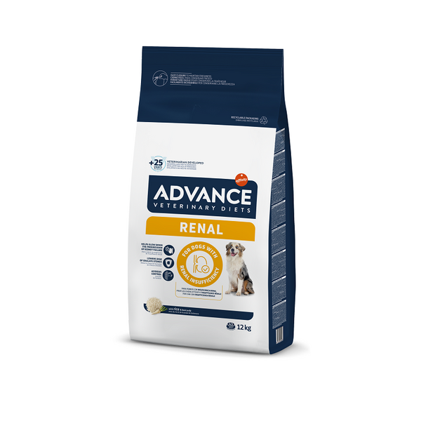 ADVANCE VETERINARY DIETS DOG RENAL 12KG - ŠUNIMS, TURINTIEMS INKSTŲ VEIKLOS SUTRIKIMŲ