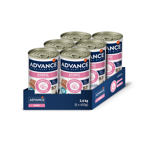 ADVANCE VETERINARY DIET DOG ATOPIC MED/MAXI 400G - KONSERVAI VIDUTINIŲ IR DIDELIŲ VEISLIŲ ŠUNIMS, SERGANTIEMS ATOPINIU DERMATITU, 2 image
