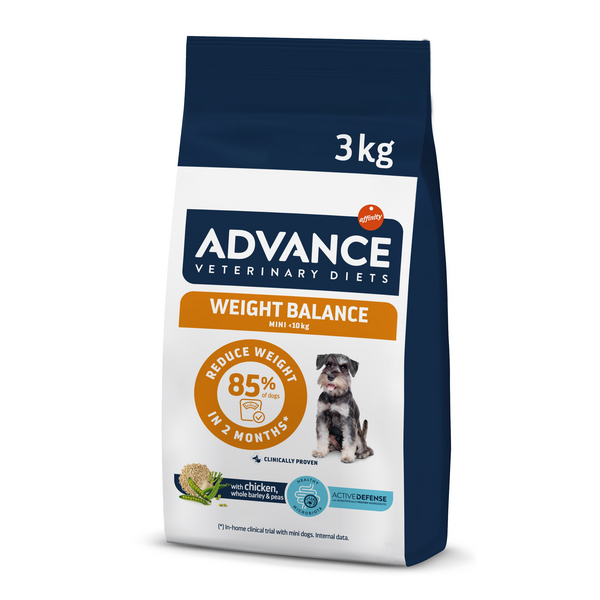 ADVANCE VETERINARY DIETS DOG WEIGHT BALANCE MINI 3KG - MAŽŲ VEISLIŲ ŠUNIMS SVORIO KONTROLEI