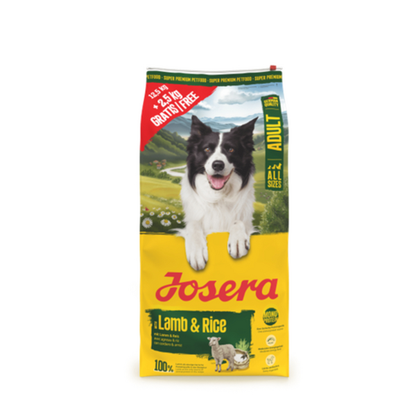 Josera Petfood AKCIJA Josera SP šunims A/S Adult with Lamb&Rice 15 kg (12.5+2.5 kg)