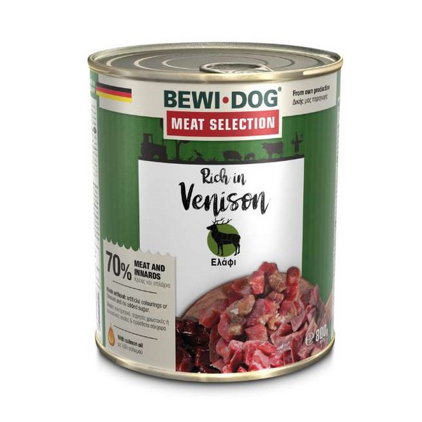 Bewi Dog rich in venison 800gr - Pieaugušiems šunims su briedžio mėsa
