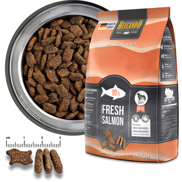 BELCANDO MASTERCRAFT FRESH SALMON 10KG - SAUSA ŠUNŲ MAISTO BARA SU LAŠIŠA