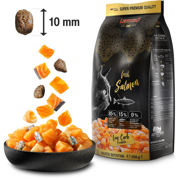 LEONARDO SUAUGUSIŲJŲ ŠVIEŽIA LAŠIŠA 250G - BE GRAUDŲ SAUSAS MAISTAS KATĖMS SU LAŠIŠA, 3 image