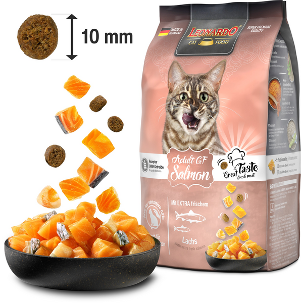 LEONARDO ADULT GF LAŠIŠA 7.5KG - BEZGRAUDŪ SAUSOJI MAISTO KATĖMS SU LAŠIŠA